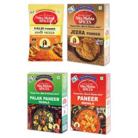 Special Combo For Daily Need Haldi Powder 100g | Jeera Powder 100g | Palak Paneer Masala 100g | Paneer Masala 100g (400g, Pack 4)