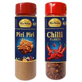 Combination of Piri Piri Seasoning 80g Sprinkler and Chilli Flakes Seasoning 60g Sprinkler