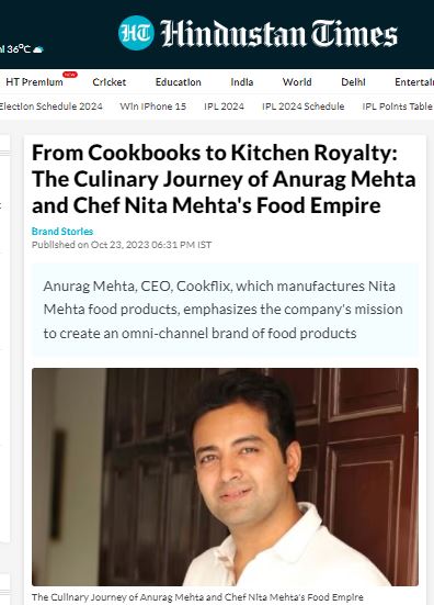 From Cookbooks to Kitchen Royalty: The Culinary Journey of Anurag Mehta and Chef Nita Mehta's Food Empire