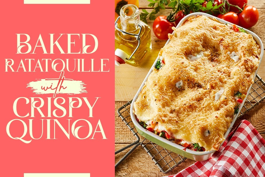 Baked Ratatquille with Crispy Quinoa