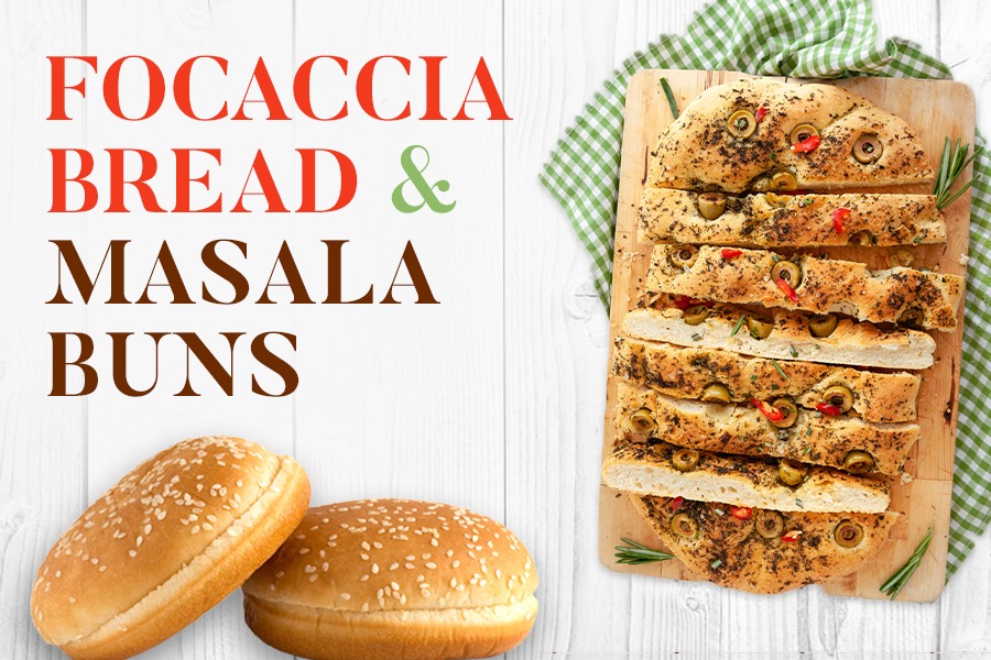 Focaccia Bread & Masala Buns